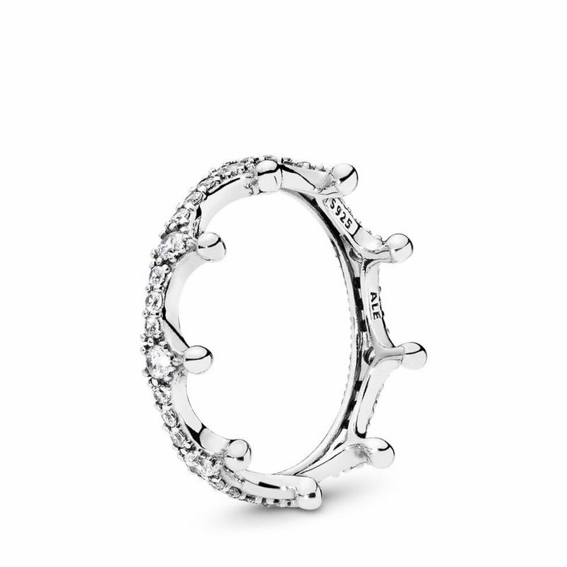 Pandora Australia Clear Sparkling Crown Stackable Ring - Sterling Silver | SIDRHG539